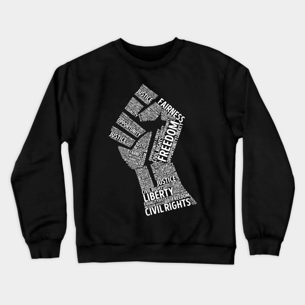 'Civil Rights Black Power ' Civil Rights Justice Crewneck Sweatshirt by ourwackyhome